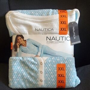 Nautica Blue and White Polka Dot Pajama Set XXL